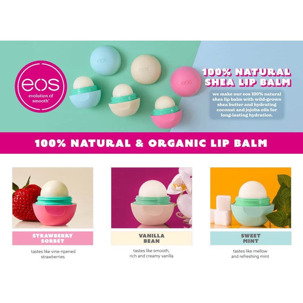 Son Dưỡng Môi Hữu Cơ dạng tròn EOS USDA Organic Smooth 7 Lip Balms (loại tròn) - hình ảnh chi tiết 2