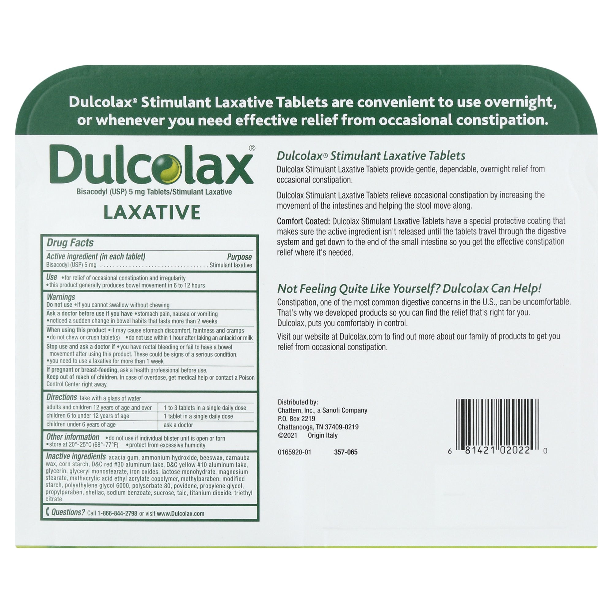 Viên uống hỗ trợ điều trị táo bón Dulcolax Laxative, 200 Tablets - hình ảnh chi tiết 3