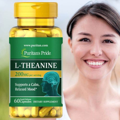 Viên uống bổ não, giảm stress - Puritan's Pride L-Theanine 200mg 60 viên - hình ảnh chi tiết 4