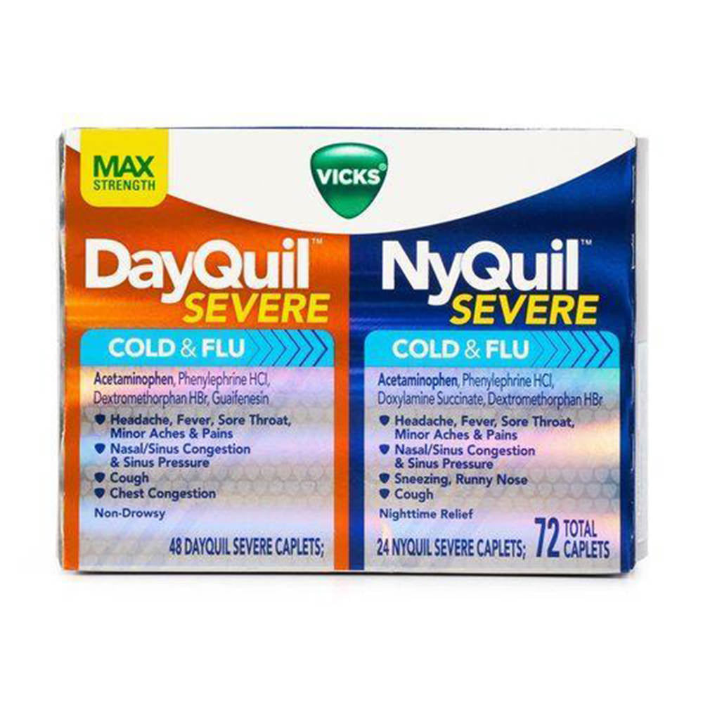 Viên trị ho và cảm cúm Vicks DayQuil & NyQuil Severe 72 viên - hình ảnh chi tiết 3