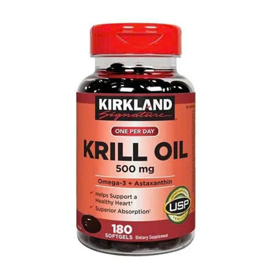 Dầu nhuyễn thể (dầu tôm) Kirkland Signature Krill Oil 500mg 160 viên - hình ảnh sản phẩm chính