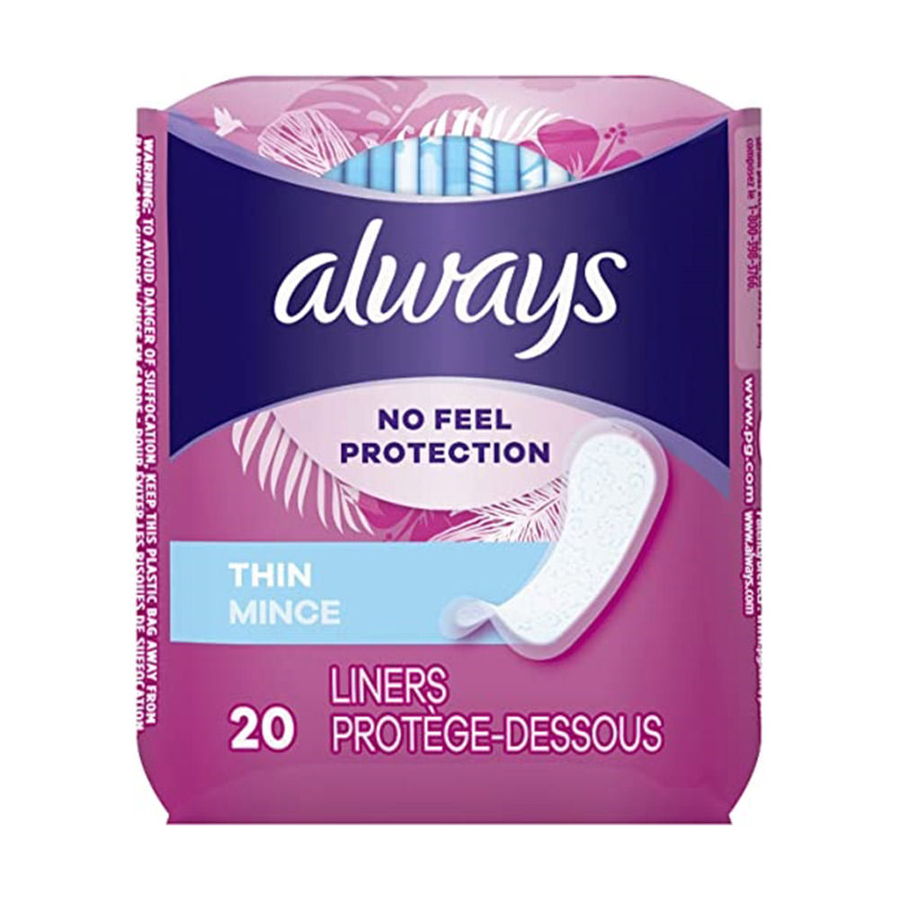 Băng vệ sinh Always Thin Daily Liners Unscented, 20 Ct - hình ảnh sản phẩm chính