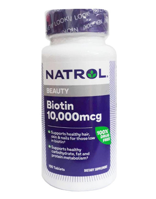 Viên uống mọc tóc Natrol Biotin 10.000mcg - ảnh sản phẩm 1