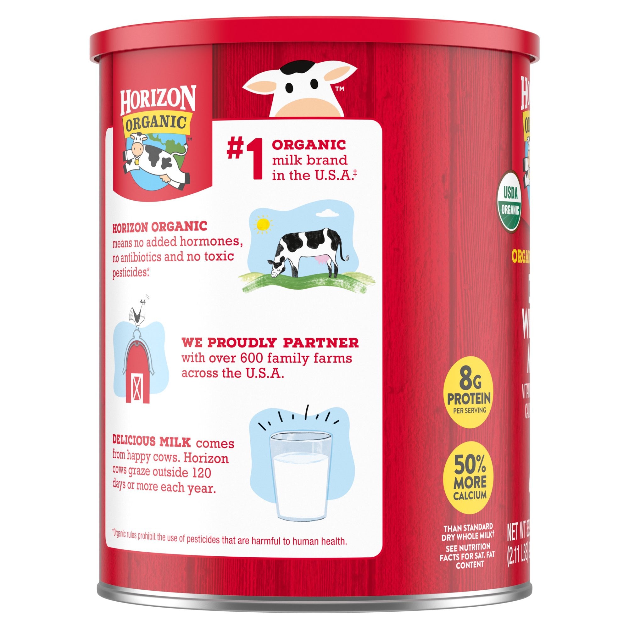 Sữa tươi nguyên kem dạng bột Horizon Organic Dry Whole Milk 870g - hình ảnh chi tiết 4