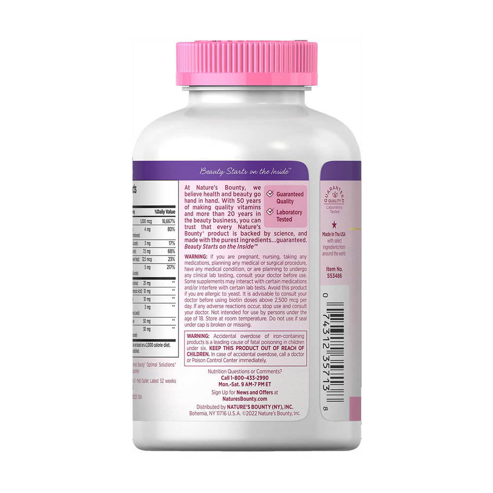 Vitamin Làm Đẹp Da, Tóc, Móng Hair Skin and Nails Natures Bounty 250 viên - ảnh sản phẩm 4