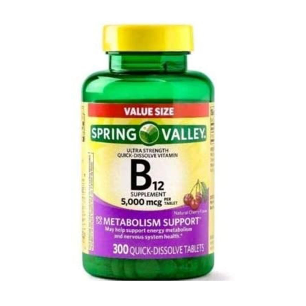 Viên uống bổ sung B12 Spring Valley 5000mcg 300 viên - hình ảnh sản phẩm chính