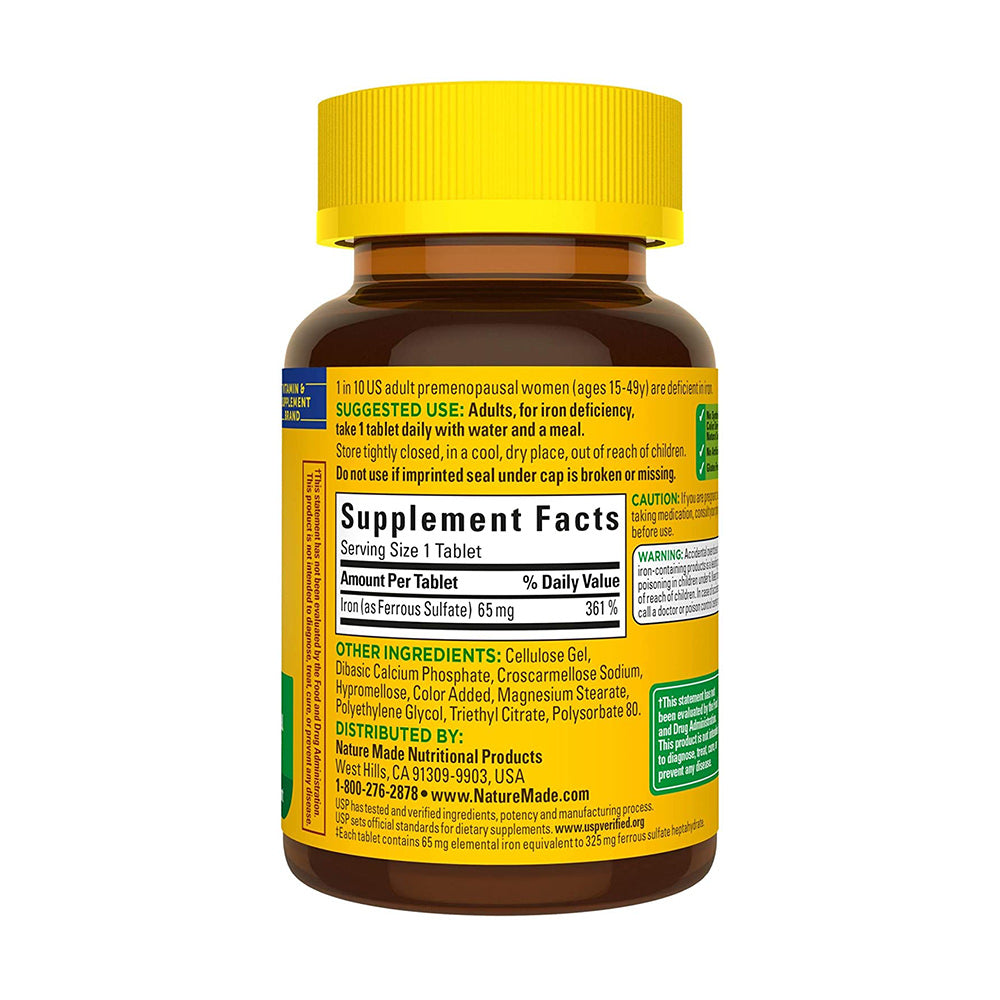 Viên uống bổ sung sắt Nature Made Iron 65mg 180 viên của Mỹ - hình ảnh chi tiết 4