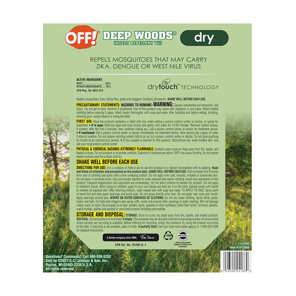 Xịt chống muỗi và côn trùng OFF! Deep Woods Dry 170g x3 chai - ảnh sản phẩm 4