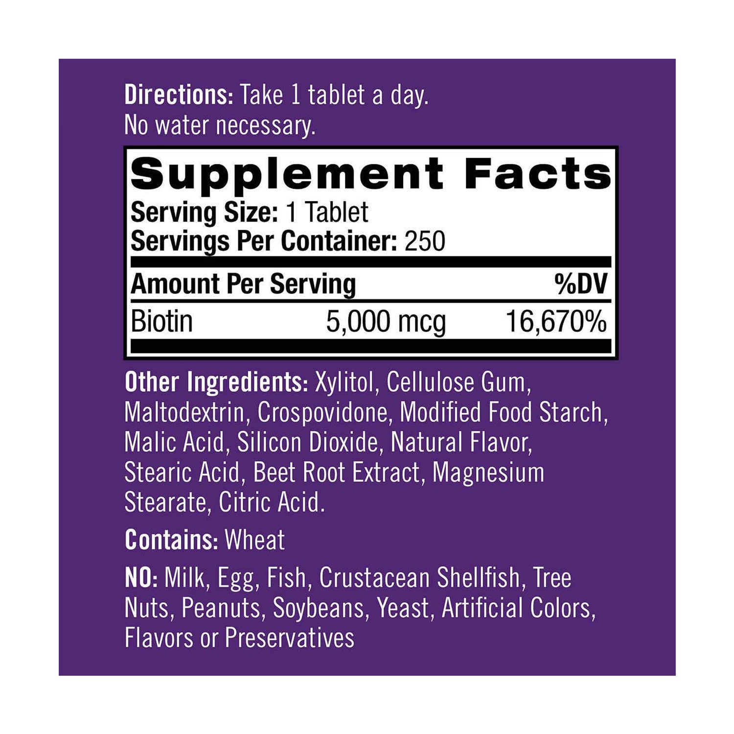Viên nhai đẹp da tóc và móng Natrol Biotin Beauty 5000mcg 250 viên của Mỹ - hình ảnh chi tiết 2