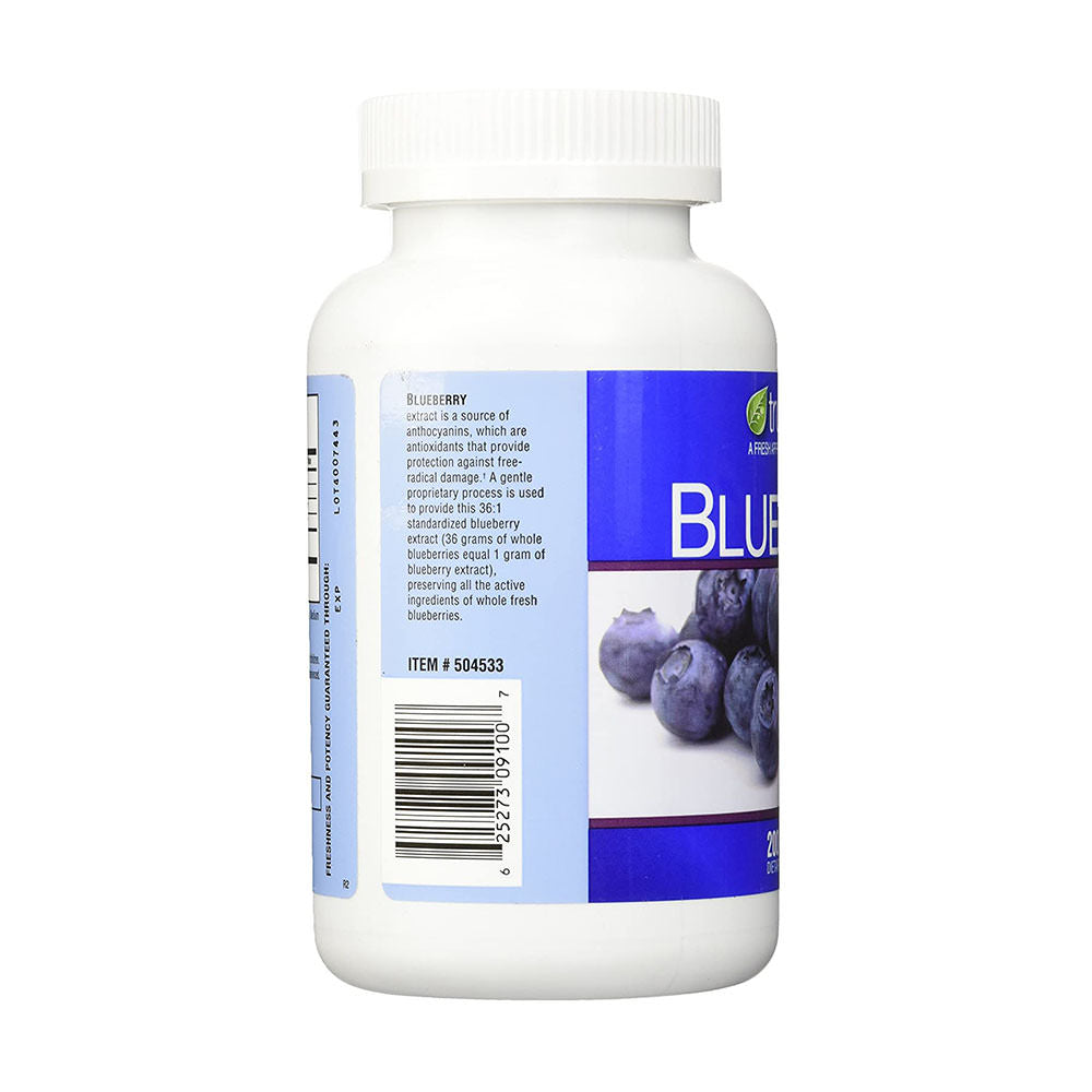Chống oxy hóa từ trái Việt Quất trunature Blueberry Extract 1000mg 200 viên - hình ảnh chi tiết 4