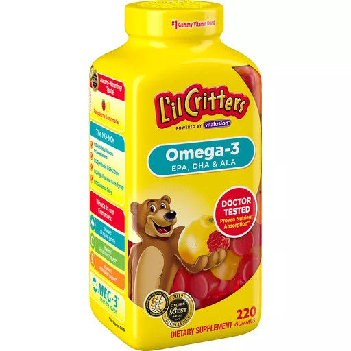 Kẹo gấu dẻo Lil Critters Omega-3 DHA Gummy Fish lọ 220 viên - hình ảnh chi tiết 3