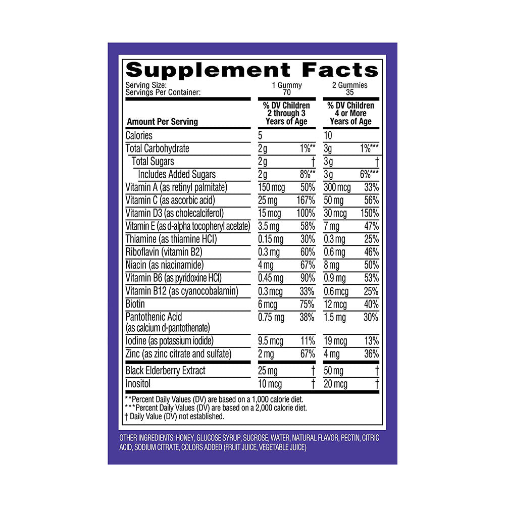 Kẹo tăng cường đề kháng cho trẻ Zarbee's Naturals Children's Complete Multivitamin + Immune Gummies - Natural Mixed Berry - 70 viên - hình ảnh chi tiết 4