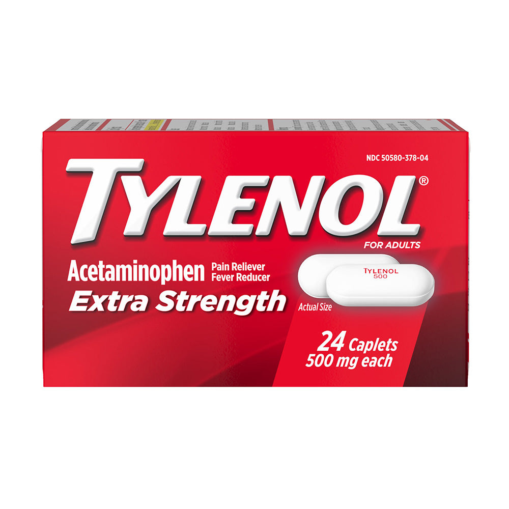 Viên uống giảm đau hạ sốt Tylenol Acetaminophen Extra Strength 500mg 24 Viên - hình ảnh sản phẩm chính