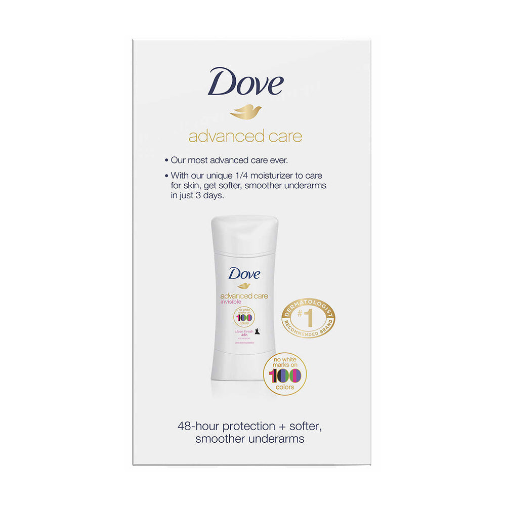 Lăn khử mùi chứa kem dưỡng ẩm Dove Advanced Care 100 Colors Clear Finish 74g - hình ảnh chi tiết 3