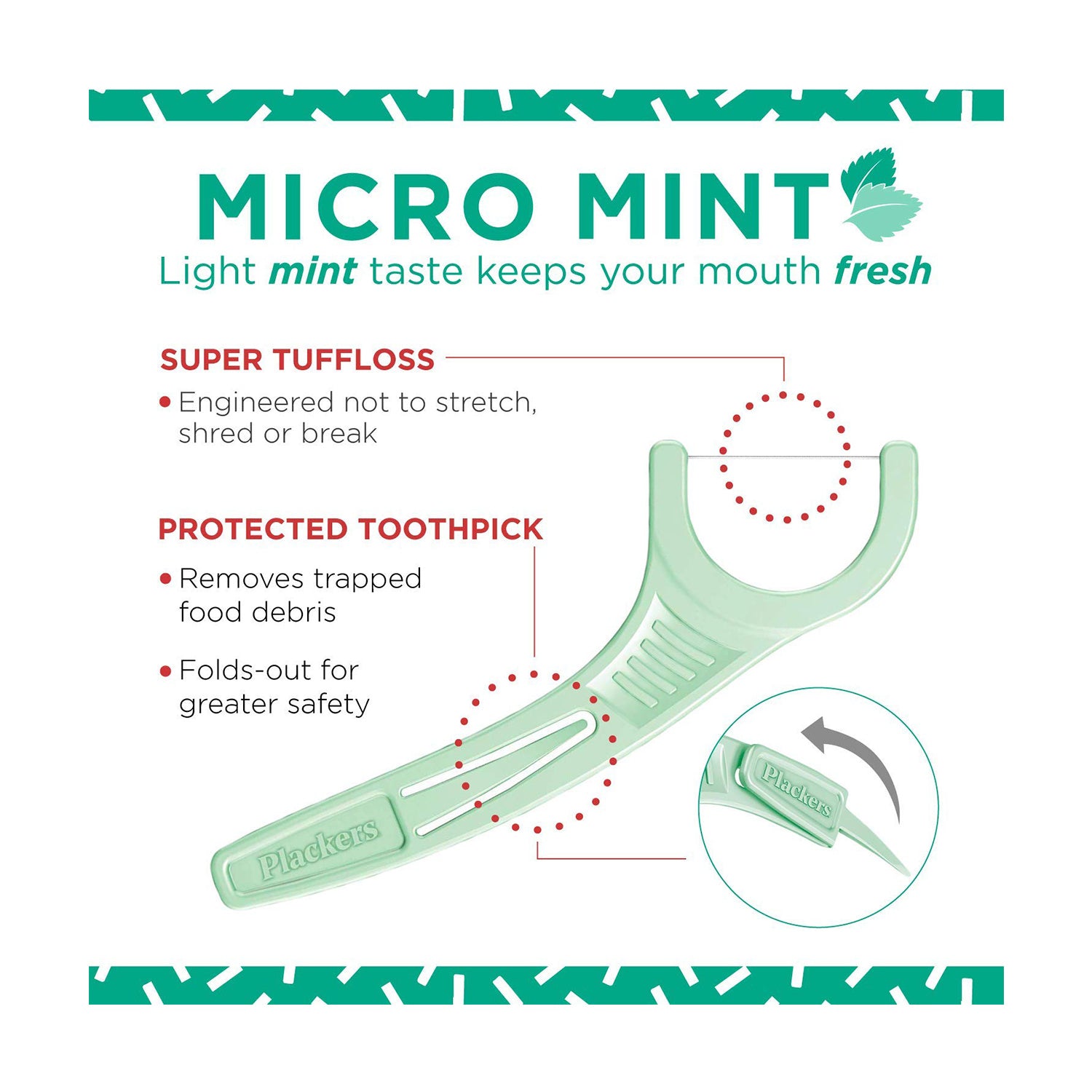 Tăm chỉ nha khoa Plackers Micro Mint loại 90 chiếc của Mỹ - hình ảnh chi tiết 3