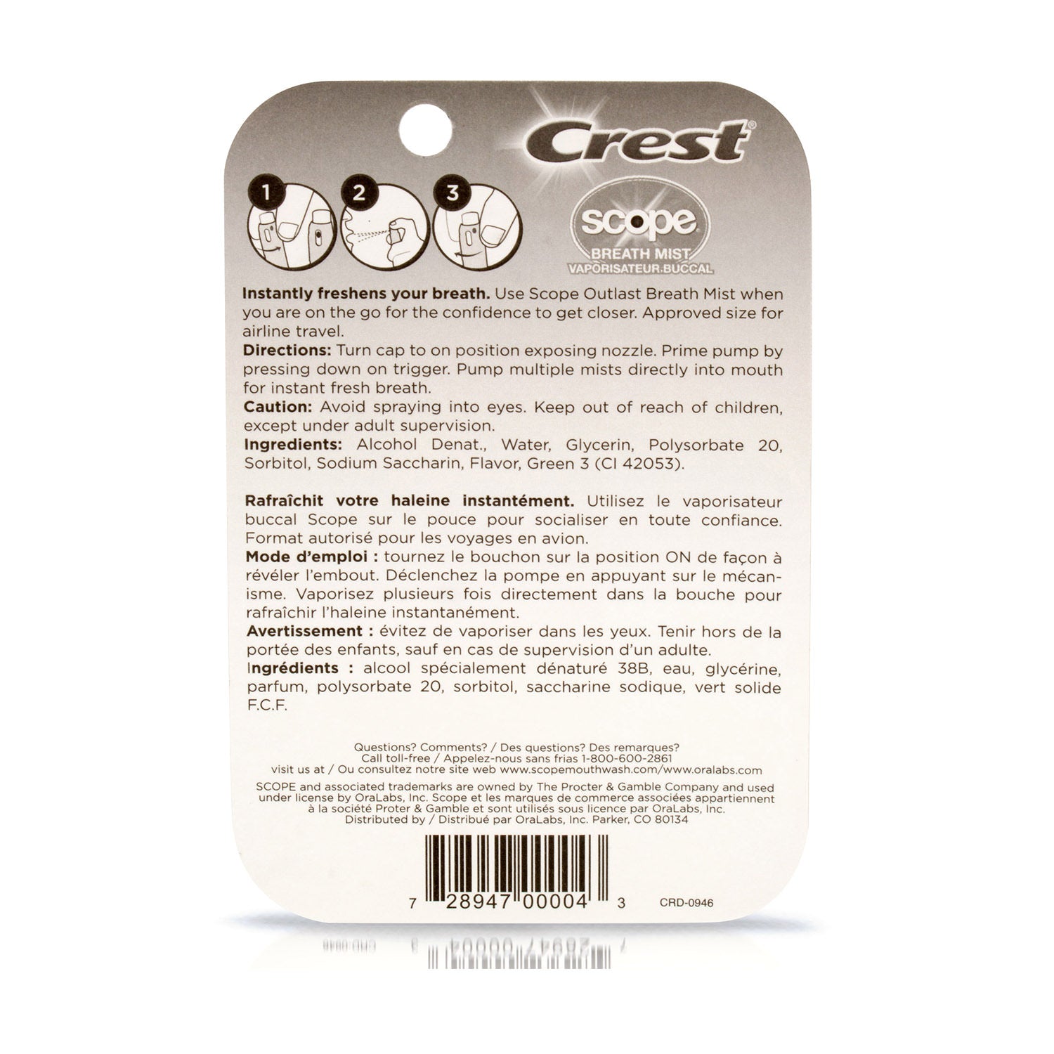 Nước xịt thơm miệng Crest Scope 7ml - hình ảnh chi tiết 4