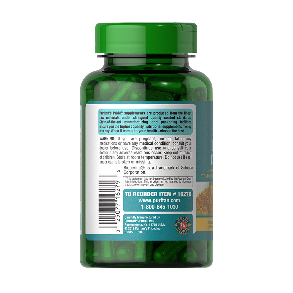 Tinh dầu nghệ Puritan’s Pride Turmeric Curcumin 1000mg 120 viên - hình ảnh chi tiết 2