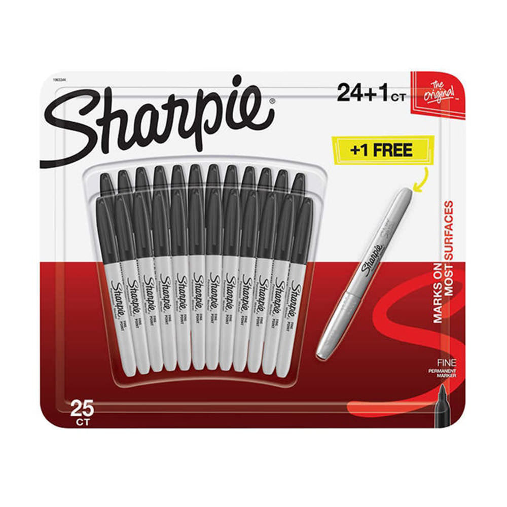 Viết lông Đen Sharpie Fine Point Permanent Marker, set 25 Cây - ảnh sản phẩm 1