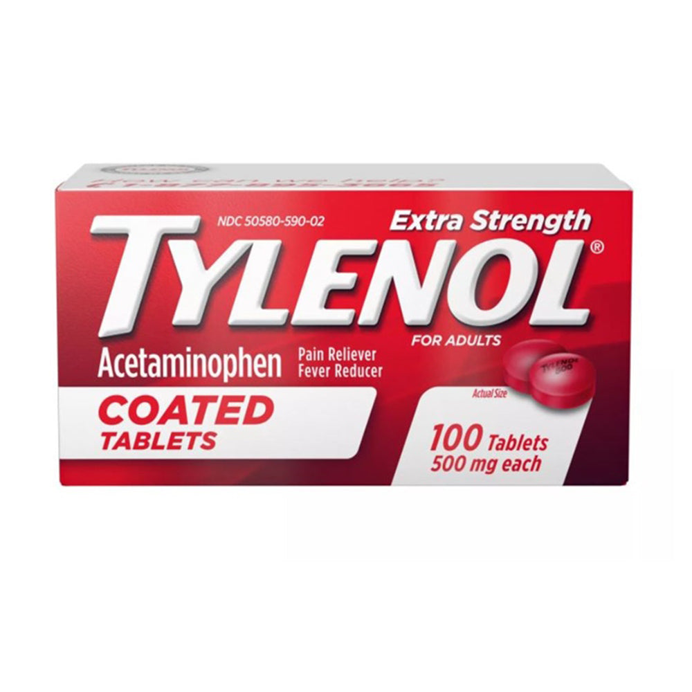 Viên giảm đau hạ sốt Tylenol Extra Strength Coated Tablets 500mg 100 viên - hình ảnh sản phẩm chính