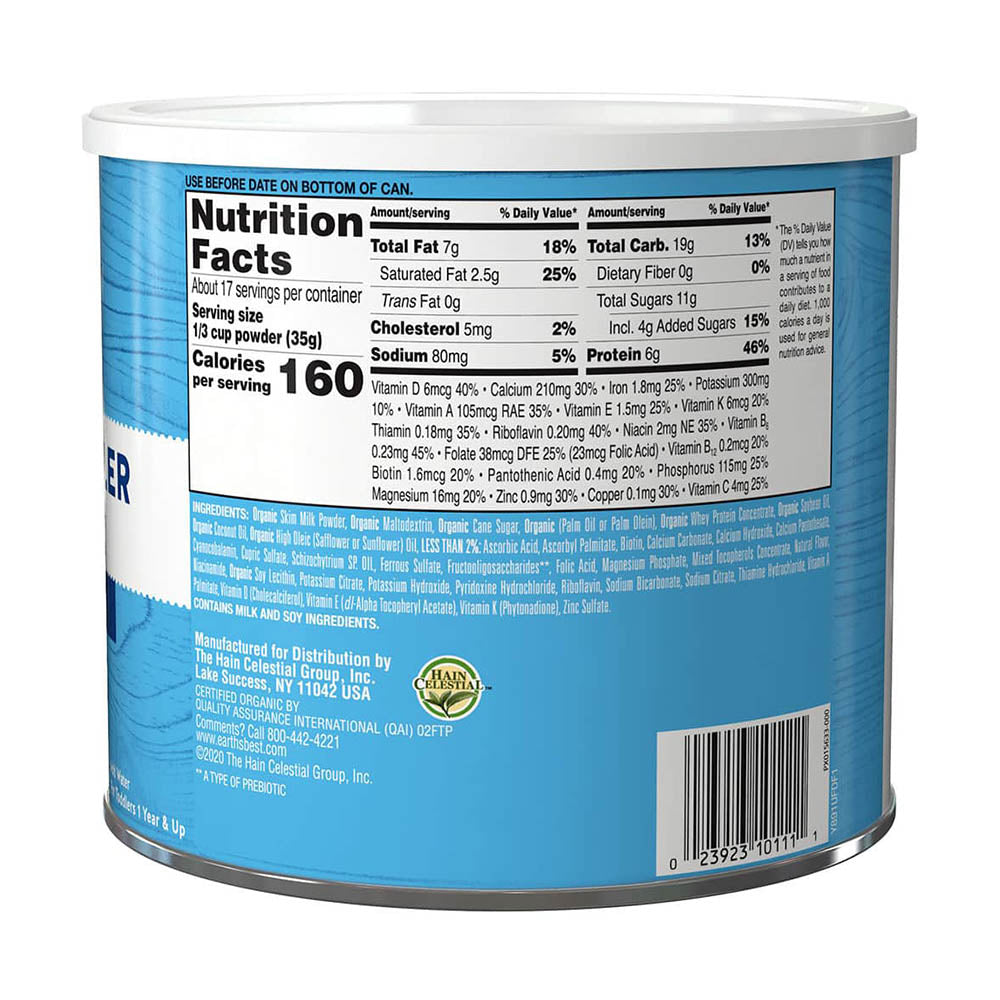 Sữa bột cho trẻ 1 tuổi trở lên Earth’s Best Organic Toddler Milk Drink Powder 595g - hình ảnh chi tiết 2
