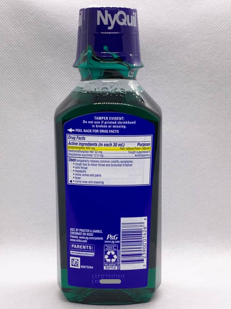 Siro cảm cúm Vicks NyQuil Nighttime Cold & Flu Symptom Relief 354ml (Original) (1 chai đơn) - hình ảnh chi tiết 4