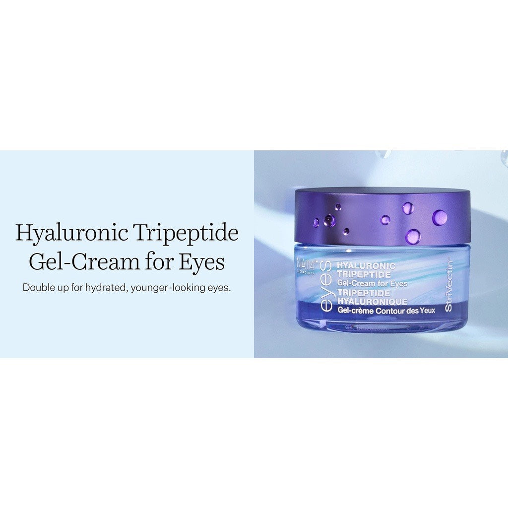 Set 2 hộp kem dưỡng mắt StriVectin Hyaluronic Tripeptide Gel-Cream For Eyes 15ml x2 (2 hộp tím) - hình ảnh chi tiết 3