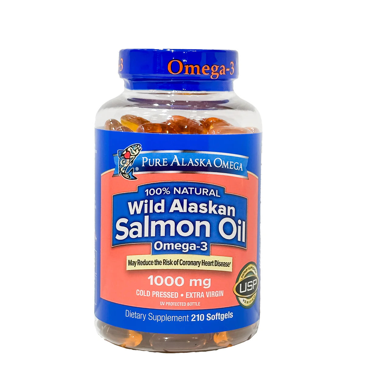 Viên dầu cá hồi Pure Alaska Omega 3 Wild Salmon Oil 1,000MG hộp 210 viên - hình ảnh sản phẩm chính