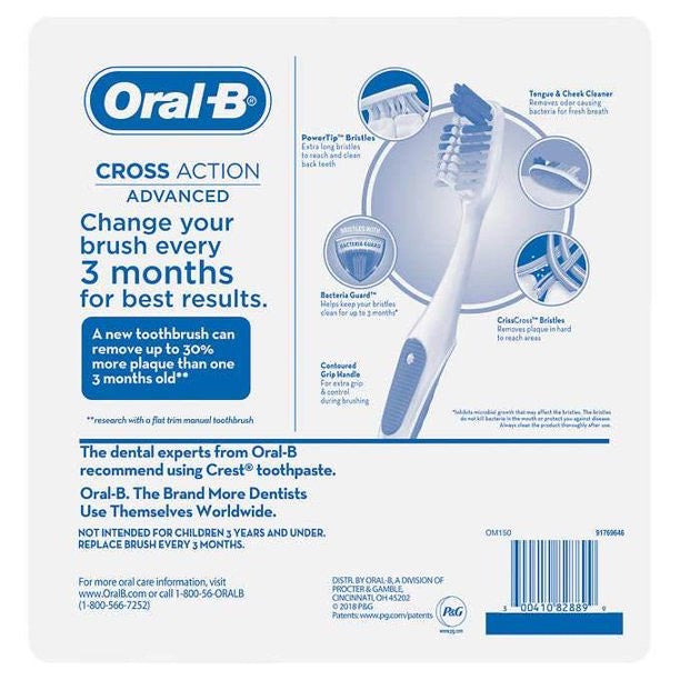 Set 8 Bàn chải đánh răng Oral-B Cross Action Advanced của Mỹ - hình ảnh chi tiết 3