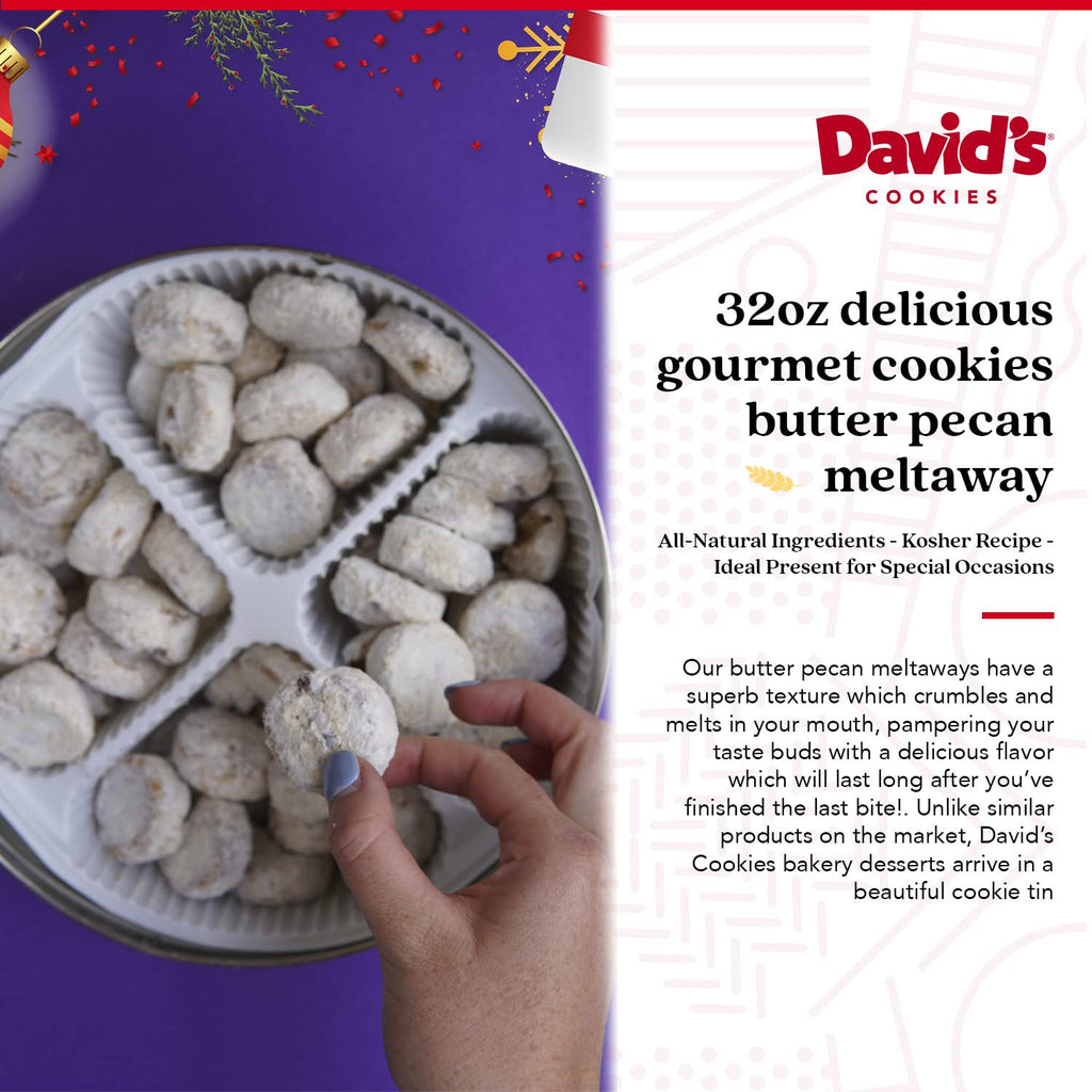 Bánh cookies bơ hạt hồ đào David’s Cookies Butter Pecan Meltaways 907g - hình ảnh chi tiết 5