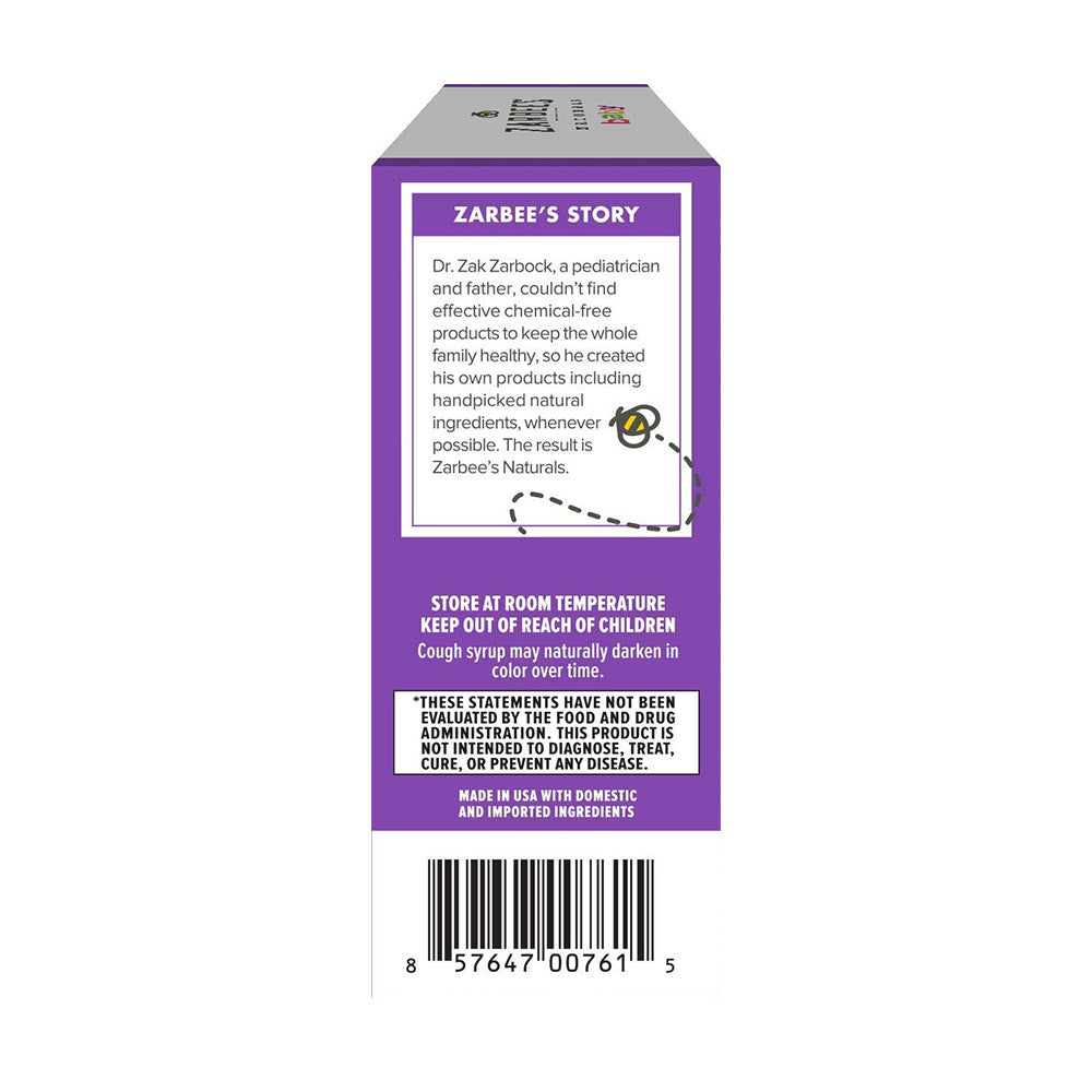 Siro trị ho và tăng đề kháng với mật ong đen và elderberry Zarbee's từ 2 tháng tuổi 59ml - hình ảnh chi tiết 4