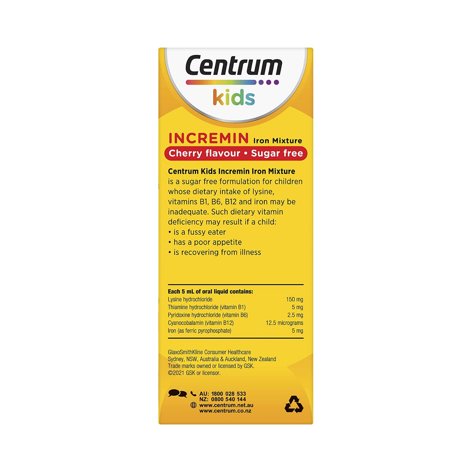 Siro dành cho bé biếng ăn Centrum Kids Incremin Iron Mixture 200ml của Úc - hình ảnh chi tiết 5
