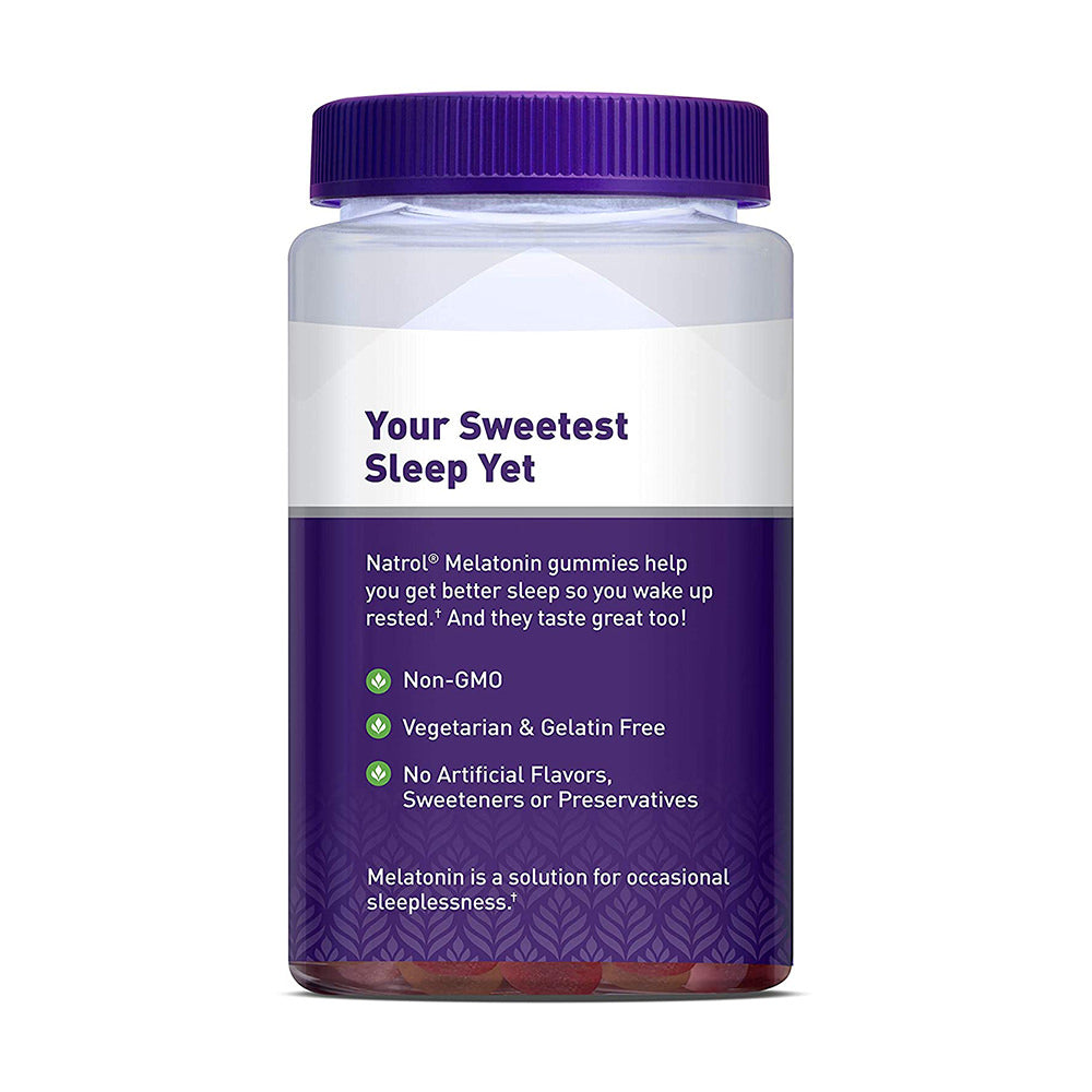 Kẹo dẻo giúp ngủ ngon Natrol Gummies Melatonin 10mg 140 viên vị dâu - hình ảnh chi tiết 3