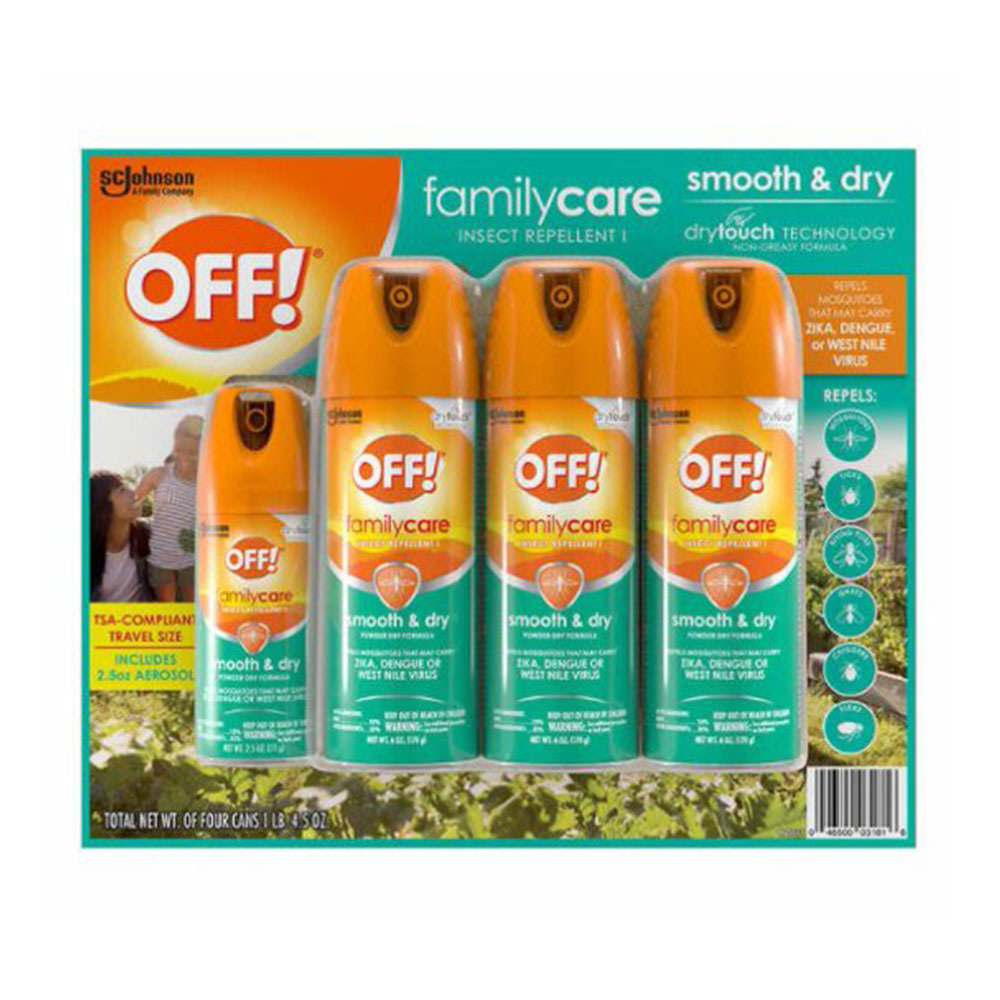 Xịt chống muỗi và côn trùng OFF! Family Care Smooth & Dry Insect Repellent (Set 3 chai 170g + 1 chai 71g) - hình ảnh chi tiết 2