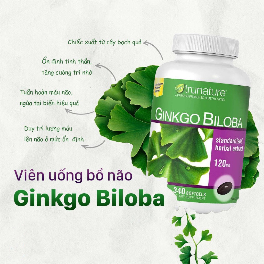 Viên uống giúp tăng cường tuần hoàn não Ginkgo Biloba Hộp 340 viên của Mỹ - hình ảnh chi tiết 3