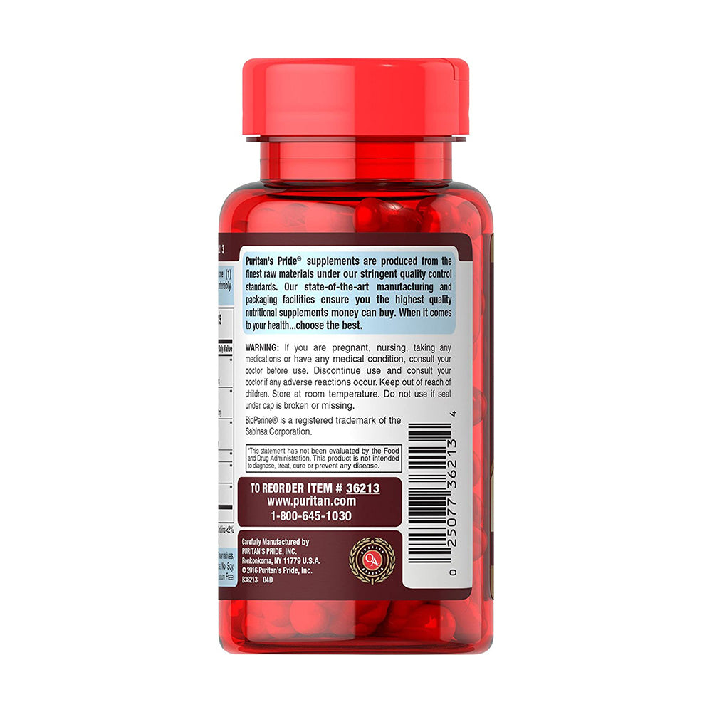Cherry Turmeric Complex with Bioperine Puritan’s Pride hỗ trợ điều trị bệnh gout, giúp giảm đau khớp 60 viên - hình ảnh chi tiết 2