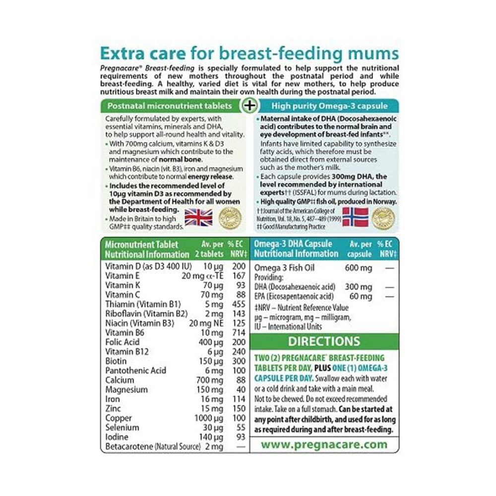 Vitamin tổng hợp cho phụ nữ sau sinh và cho con bú Vitabiotics Pregnacare Breast-Feeding 84 viên - hình ảnh chi tiết 2