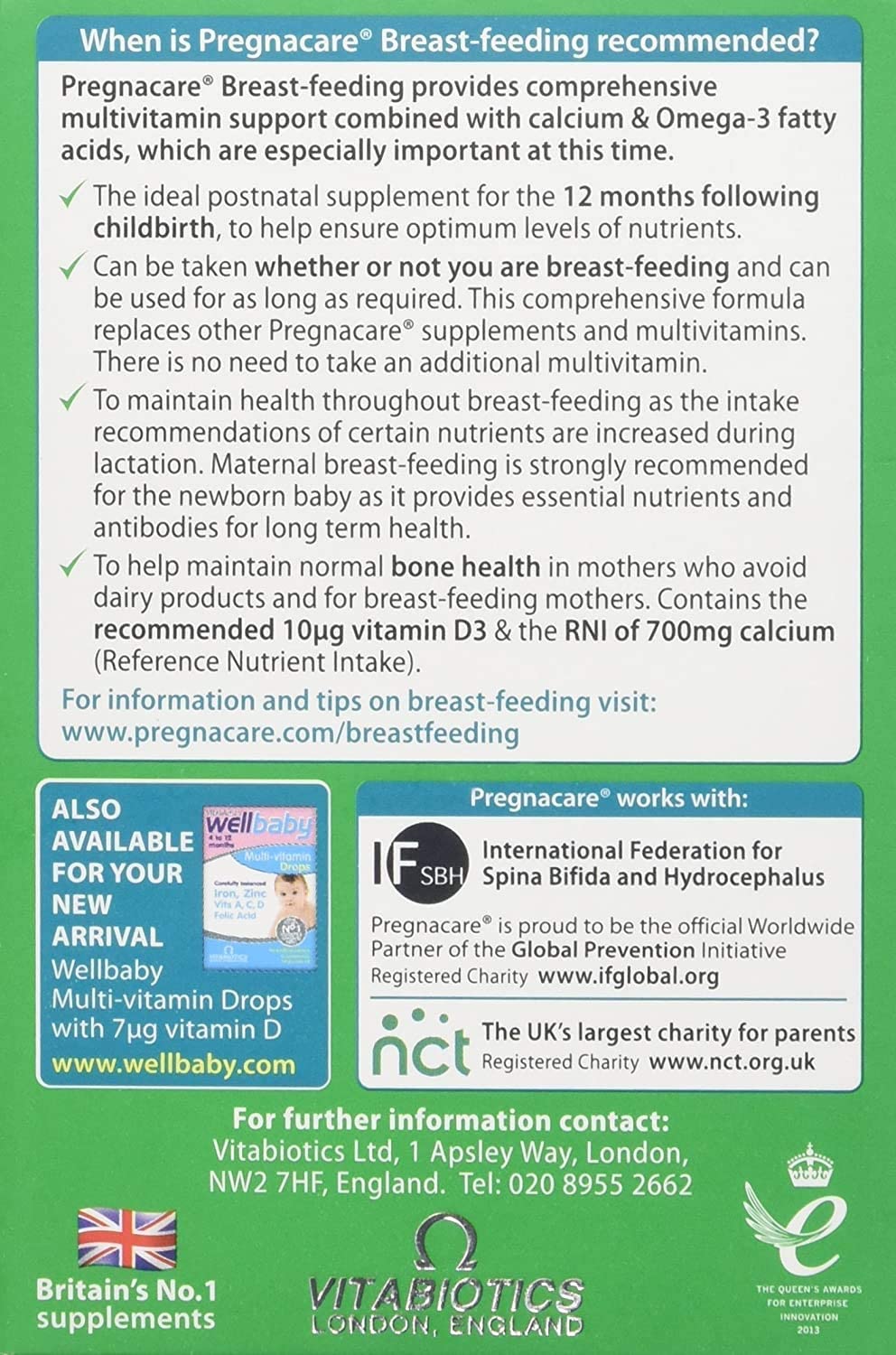 Vitamin tổng hợp cho phụ nữ sau sinh và cho con bú Vitabiotics Pregnacare Breast-Feeding 84 viên - hình ảnh chi tiết 4