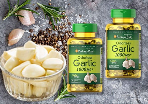 Viên uống tinh dầu tỏi Puritan’s Pride Odorless Garlic 1000mg 250 viên của Mỹ (hộp to) - hình ảnh chi tiết 3