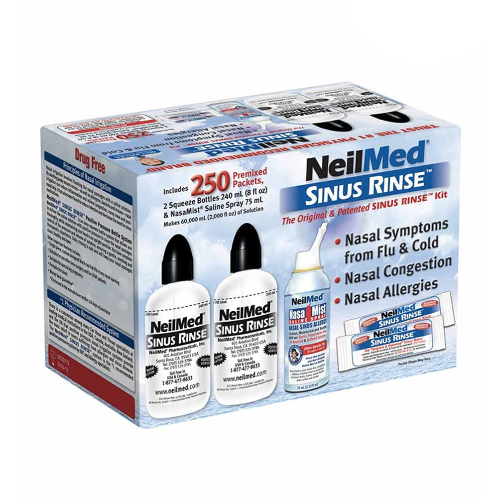 Bộ sản phẩm nước muối rửa mũi (nước muối sinh lý) Neilmed Rinse 250 gói - hình ảnh sản phẩm chính