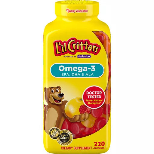 Kẹo gấu dẻo Lil Critters Omega-3 DHA Gummy Fish lọ 220 viên - hình ảnh sản phẩm chính