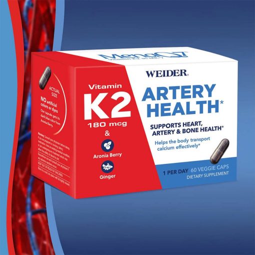 Hỗ trợ tim và xương khỏe mạnh Weider Artery Health Vitamin K2 180mcg 60 viên - hình ảnh chi tiết 2