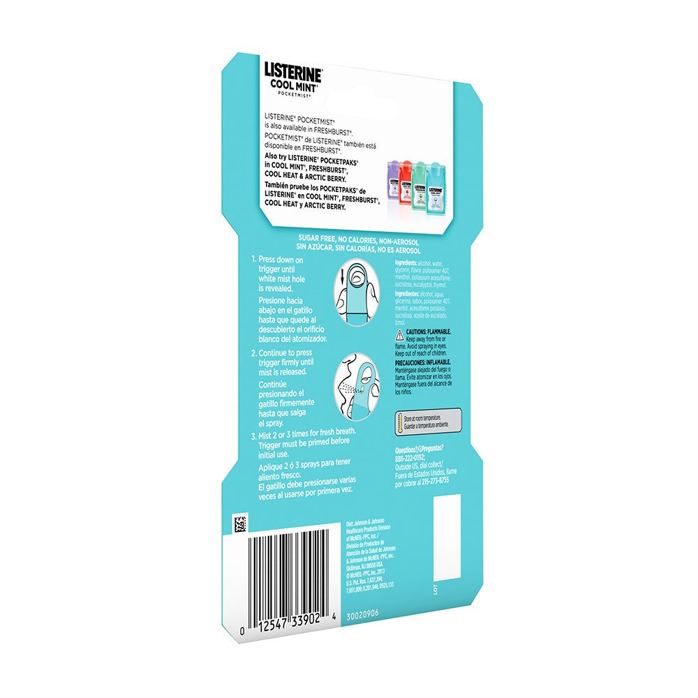 Xịt thơm miệng Listerine Cool Mint Pocketmist Set x2 chai 7.7ml - hình ảnh chi tiết 4