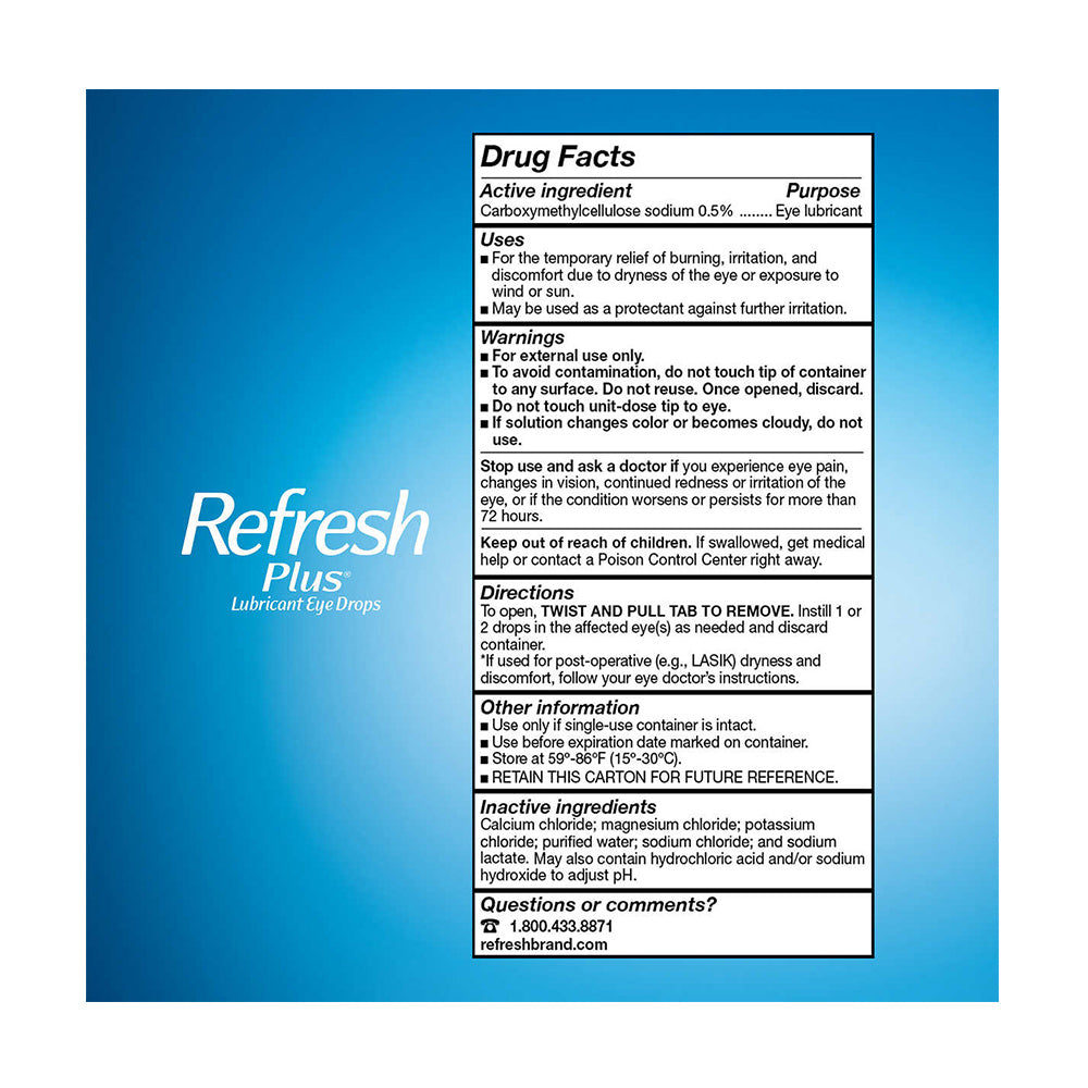 Thuốc nhỏ mắt Refresh Plus Lubricant Eye Drops của Mỹ 100 tuýp - hình ảnh chi tiết 2