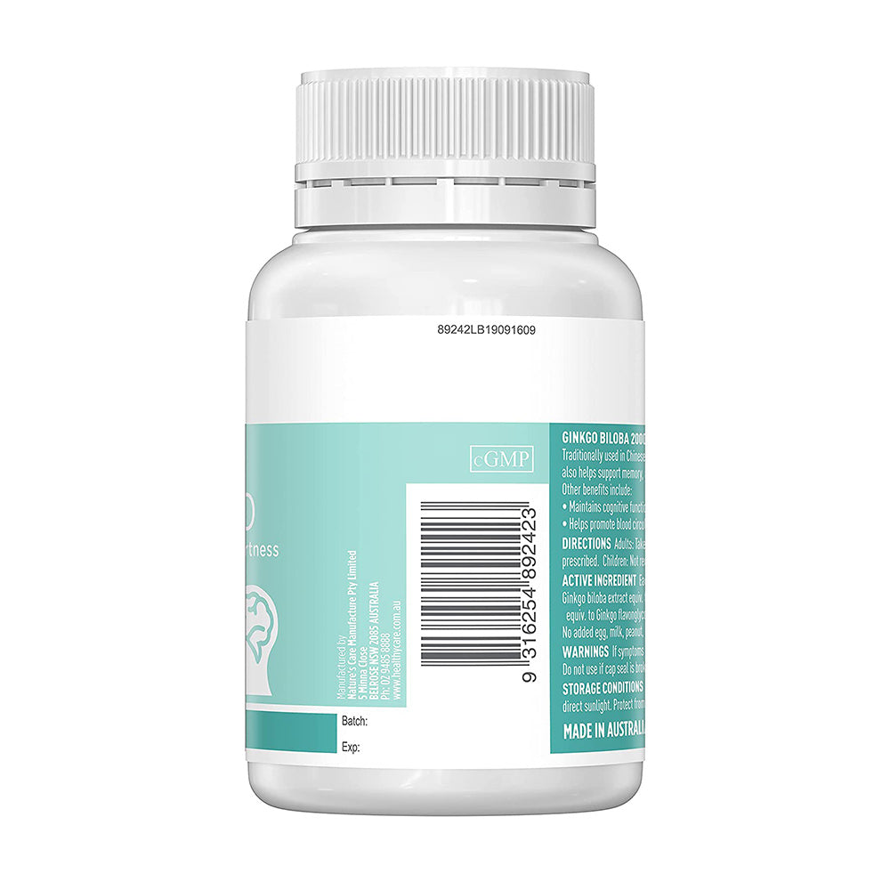 Viên bổ não Healthy Care Ginkgo Biloba 2000mg 100 viên của Úc - hình ảnh chi tiết 2