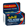 Viên giảm đau, hạ sốt Advil Dual Action Acetaminophen 250mg Ibuprofen 125mg 18 Caplets - hình ảnh sản phẩm chính