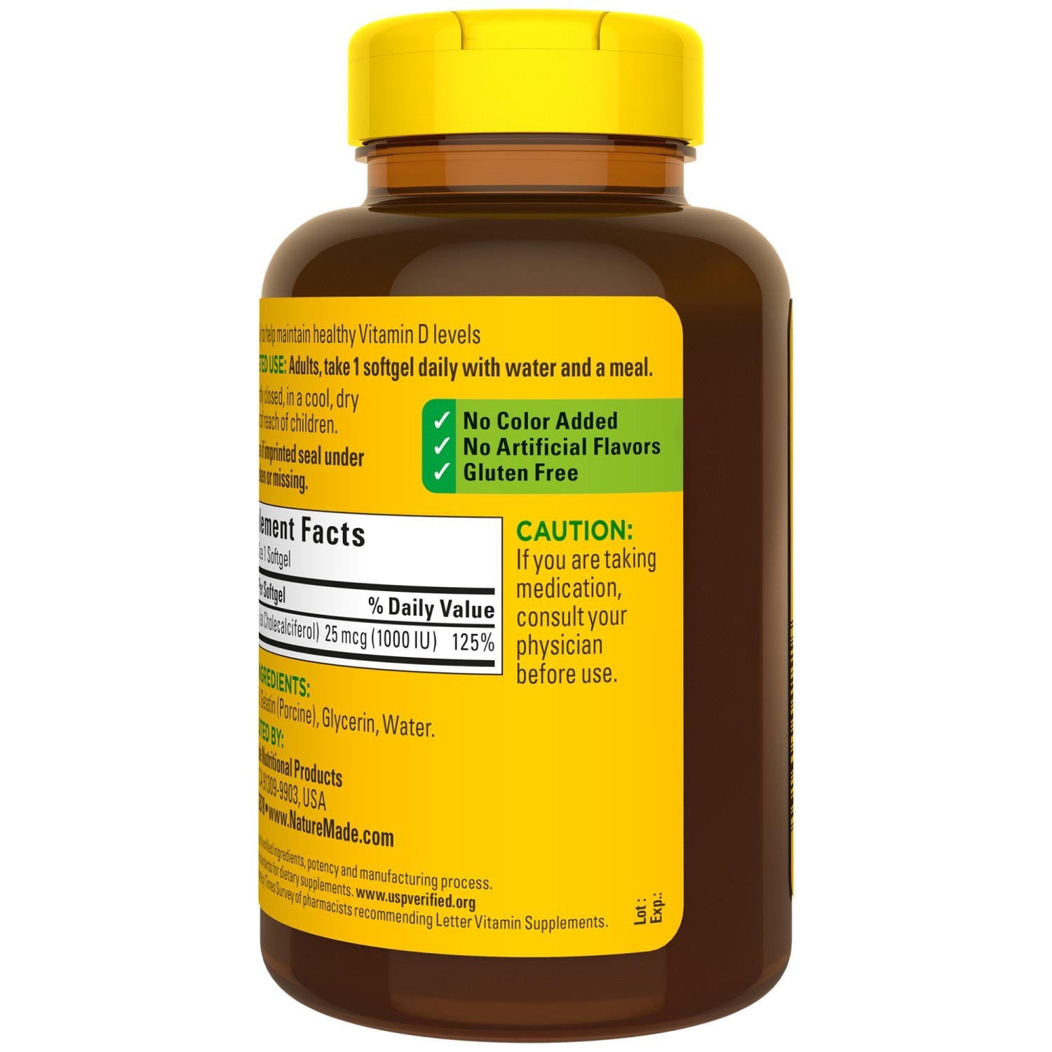 Viên uống bổ sung Vitamin D3 Nature Made D3 1000 IU 650 viên - hình ảnh chi tiết 4