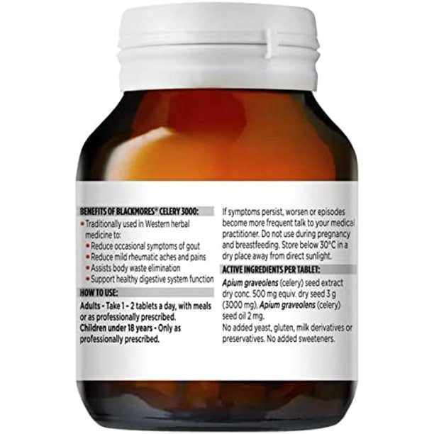 Viên uống phòng và điều trị Gout (Gút) Blackmores Celery 3000 50 viên của Úc - hình ảnh chi tiết 2