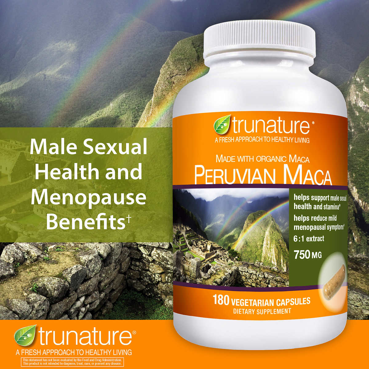 Viên uống tăng cường sức khỏe sinh lý nam nữ Trunature Peruvian Maca 750mg 180 viên - hình ảnh chi tiết 4