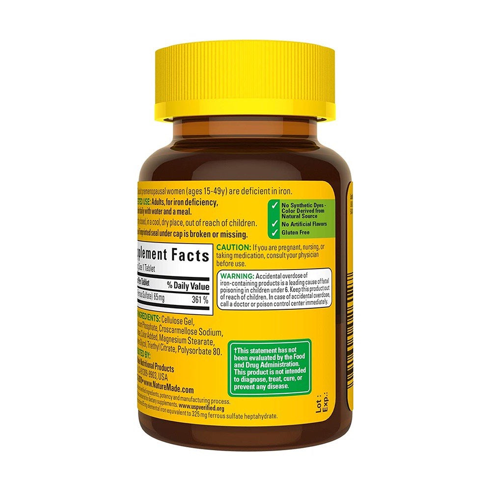 Viên uống bổ sung sắt Nature Made Iron 65mg 365 viên của Mỹ - hình ảnh chi tiết 4