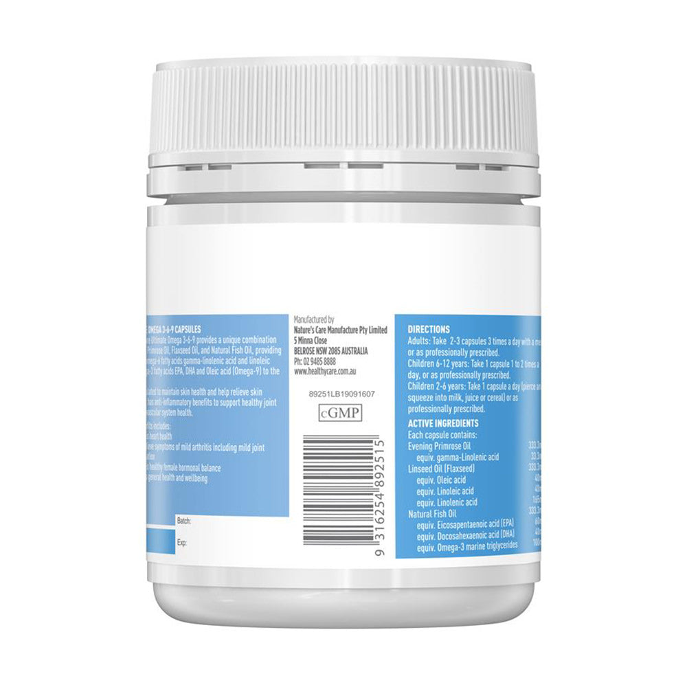 Viên uống dầu cá Omega Healthy Care Ultimate Omega 3-6-9 200 viên của Úc - hình ảnh chi tiết 2